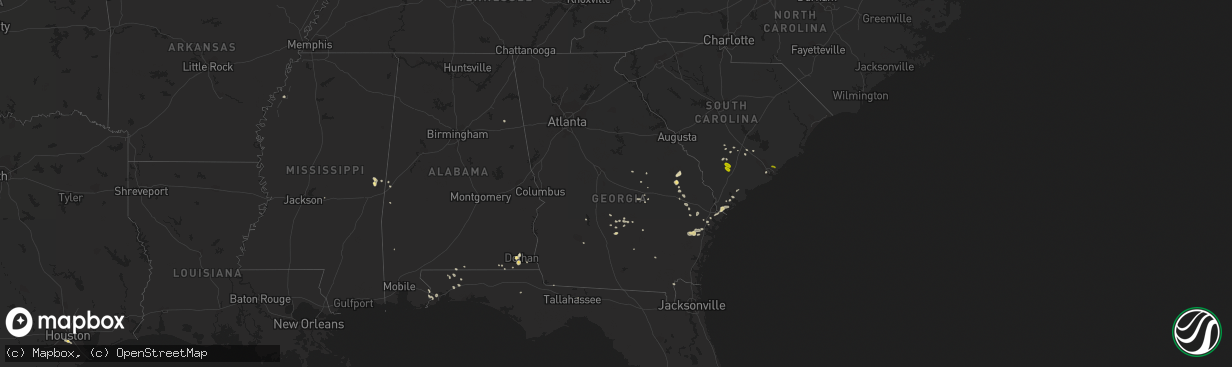 Hail map in Georgia on September 2, 2013
