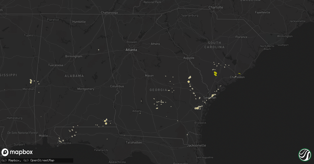 Hail map in Georgia on September 2, 2013