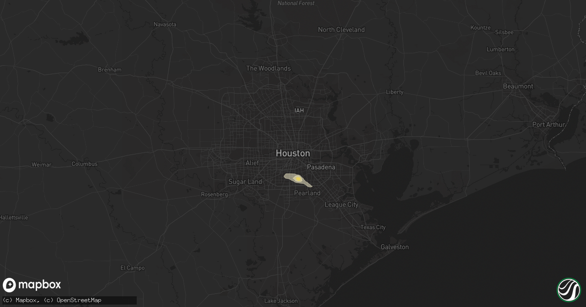 Hail map in Houston, TX on September 2, 2013