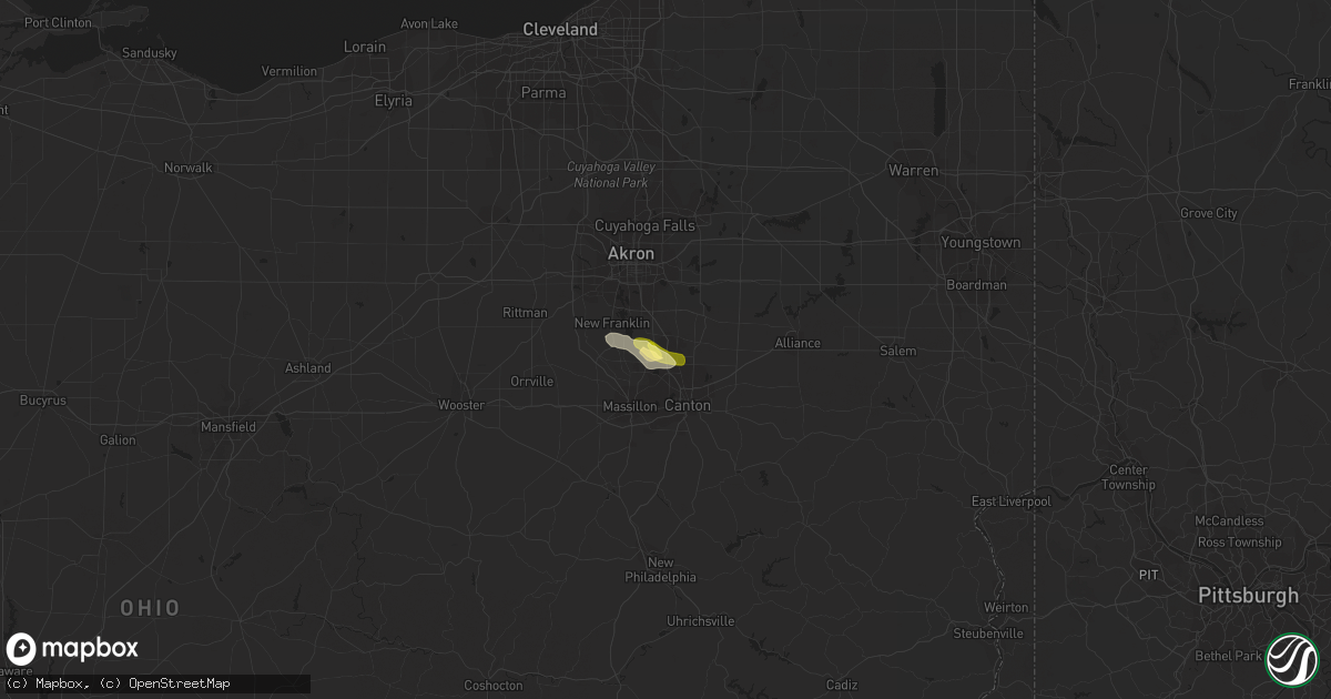 Hail map in North Canton, OH on September 2, 2013