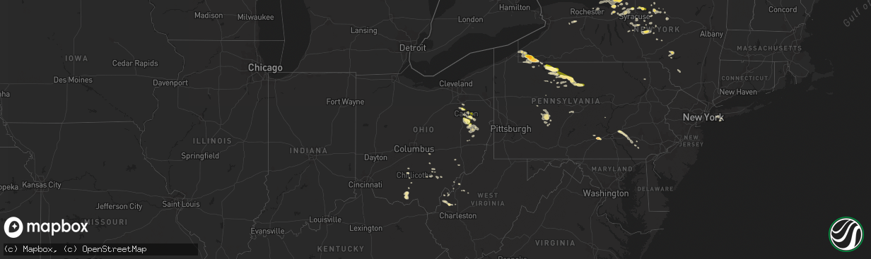 Hail map in Ohio on September 2, 2013