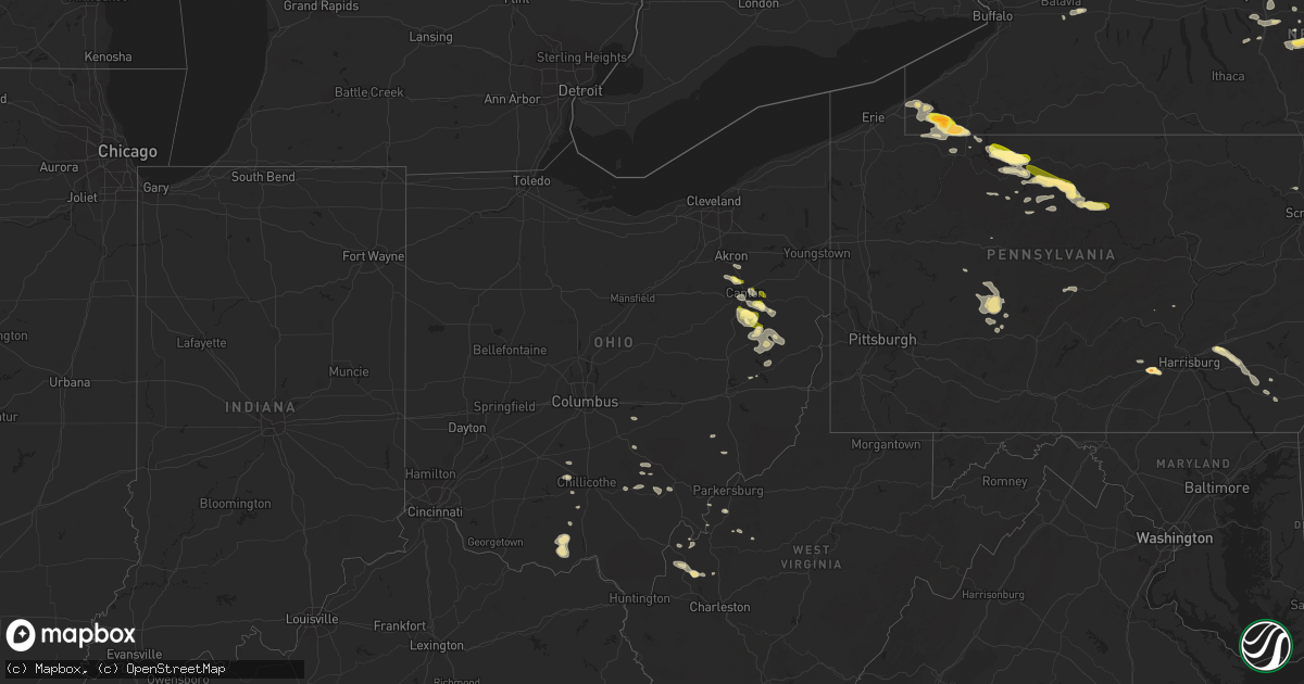 Hail map in Ohio on September 2, 2013