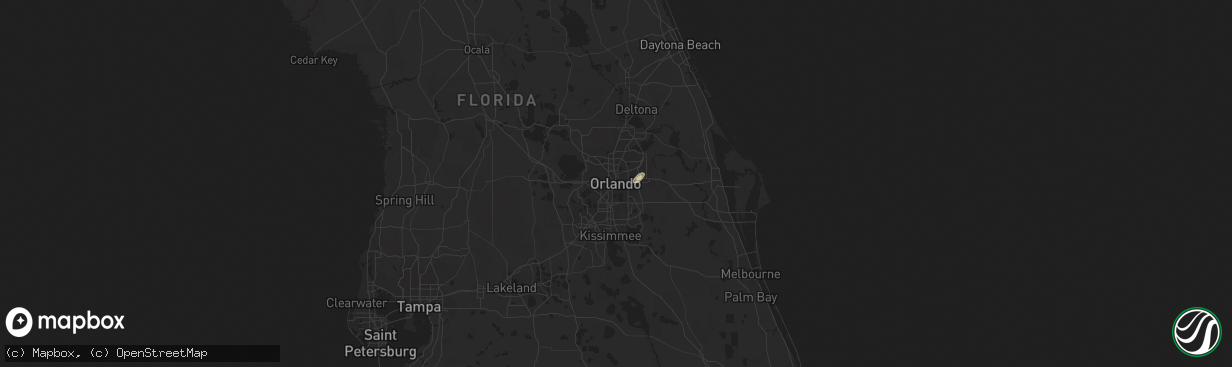 Hail map in Orlando, FL on September 2, 2013