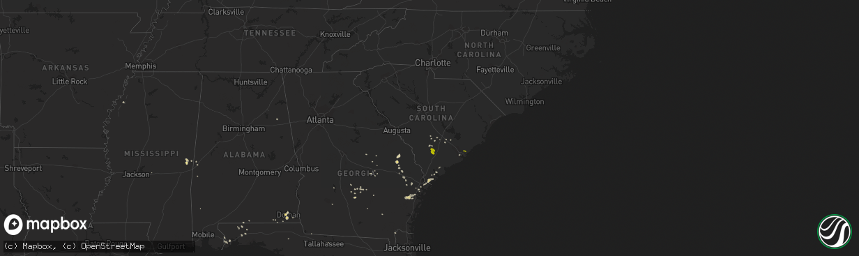 Hail map in South Carolina on September 2, 2013