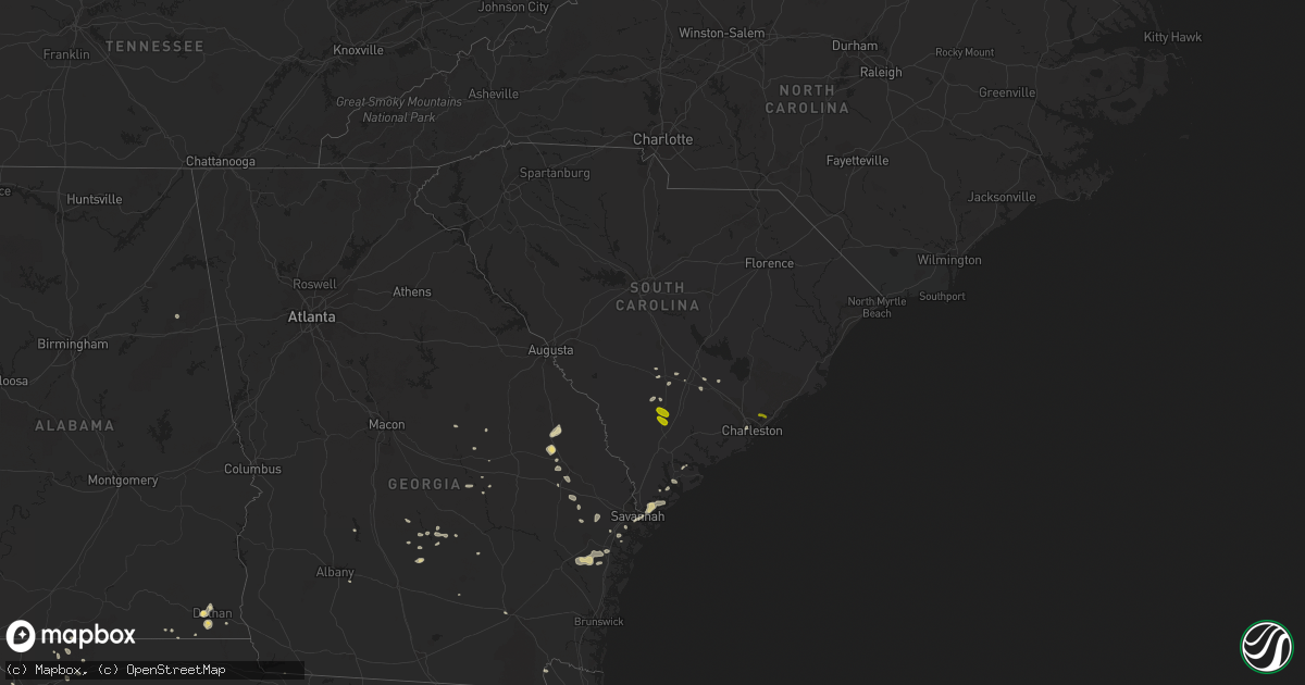 Hail map in South Carolina on September 2, 2013