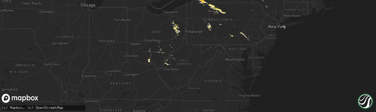 Hail map in West Virginia on September 2, 2013