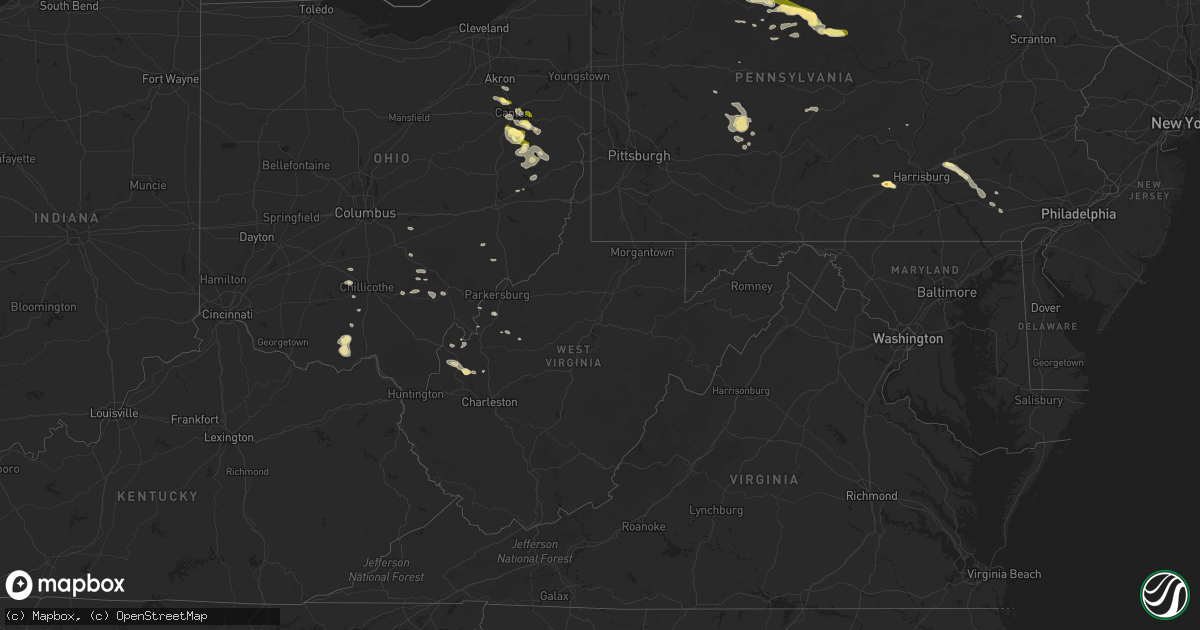 Hail map in West Virginia on September 2, 2013