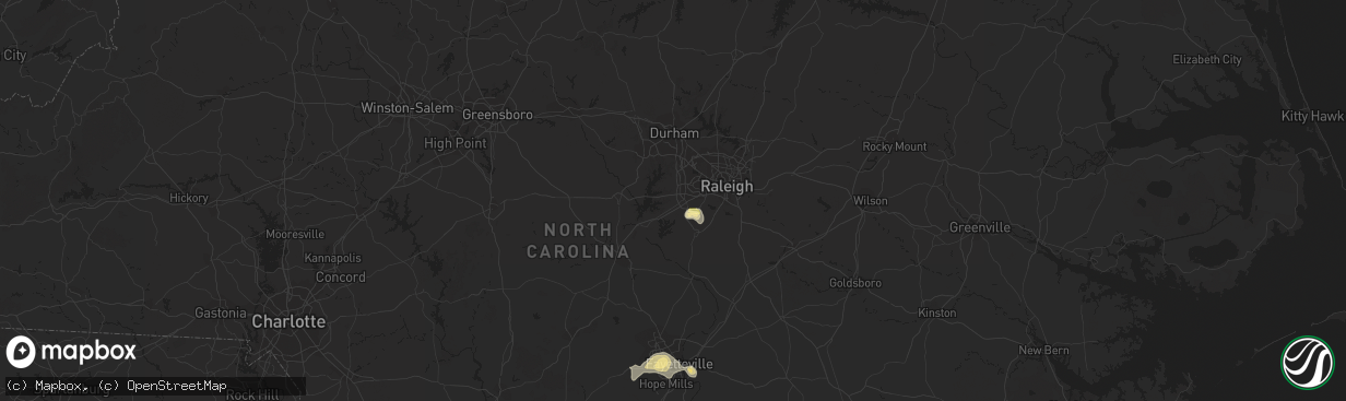 Hail map in Apex, NC on September 2, 2014