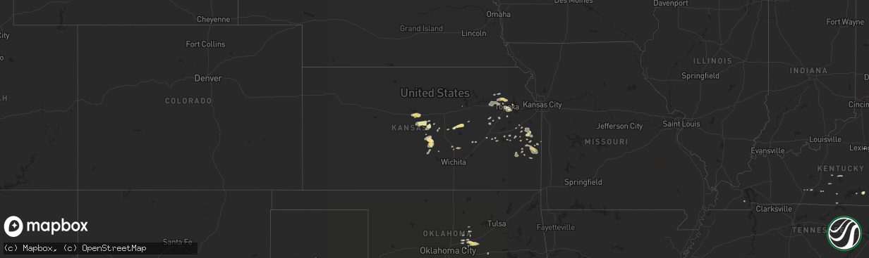 Hail map in Kansas on September 2, 2014