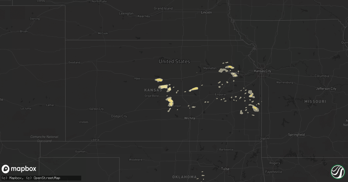 Hail map in Kansas on September 2, 2014