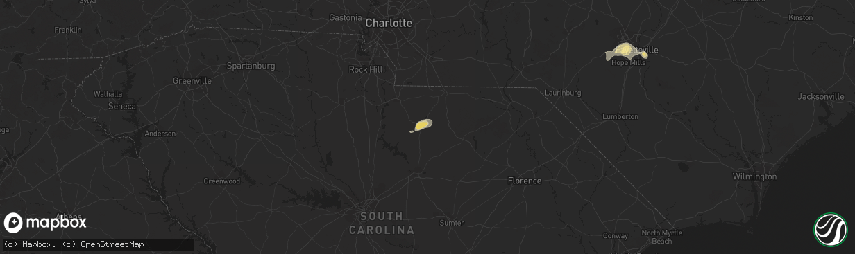 Hail map in Kershaw, SC on September 2, 2014