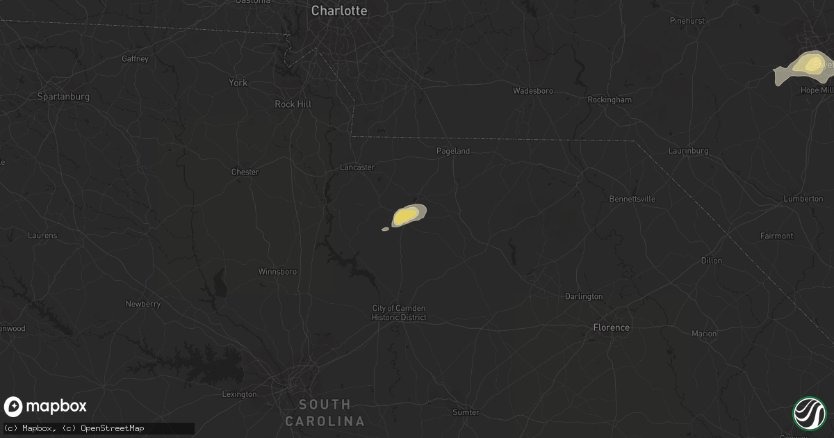 Hail map in Kershaw, SC on September 2, 2014