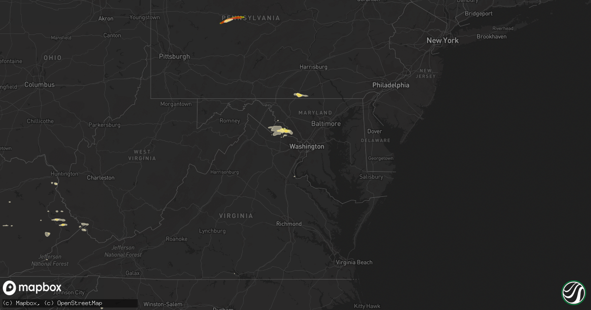 Hail map in Maryland on September 2, 2014