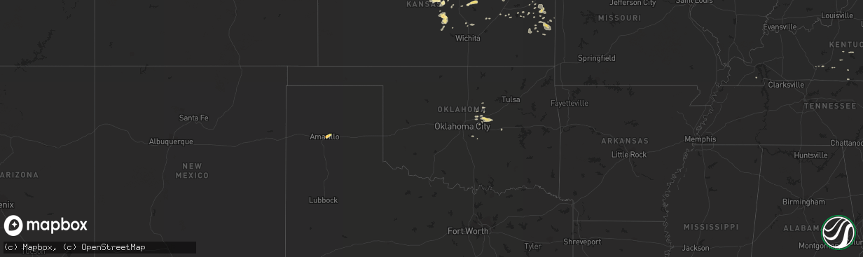 Hail map in Oklahoma on September 2, 2014