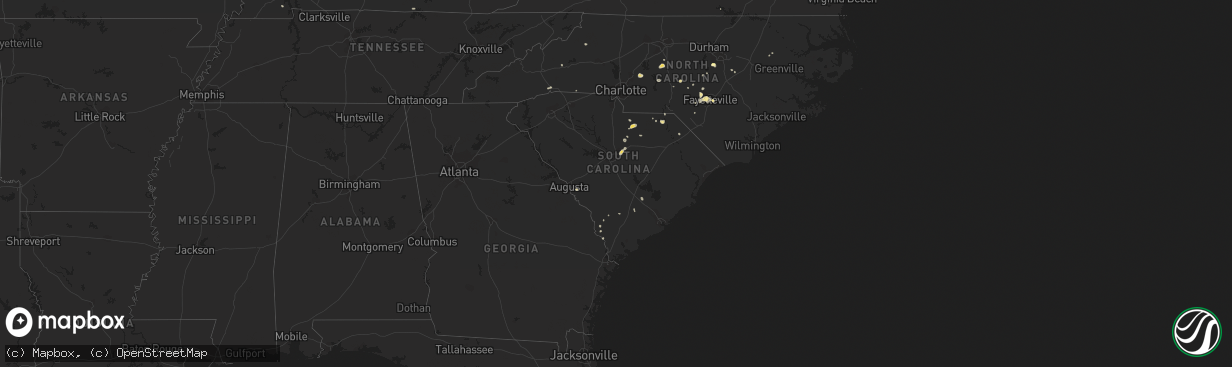 Hail map in South Carolina on September 2, 2014