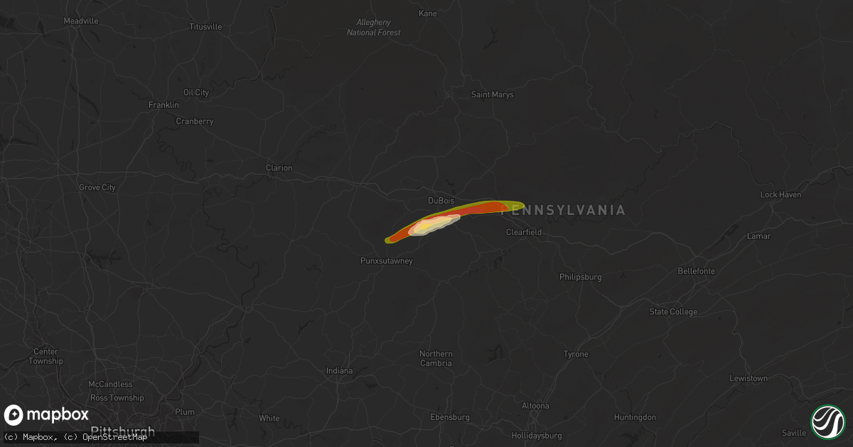 Hail map in Sykesville, PA on September 2, 2014