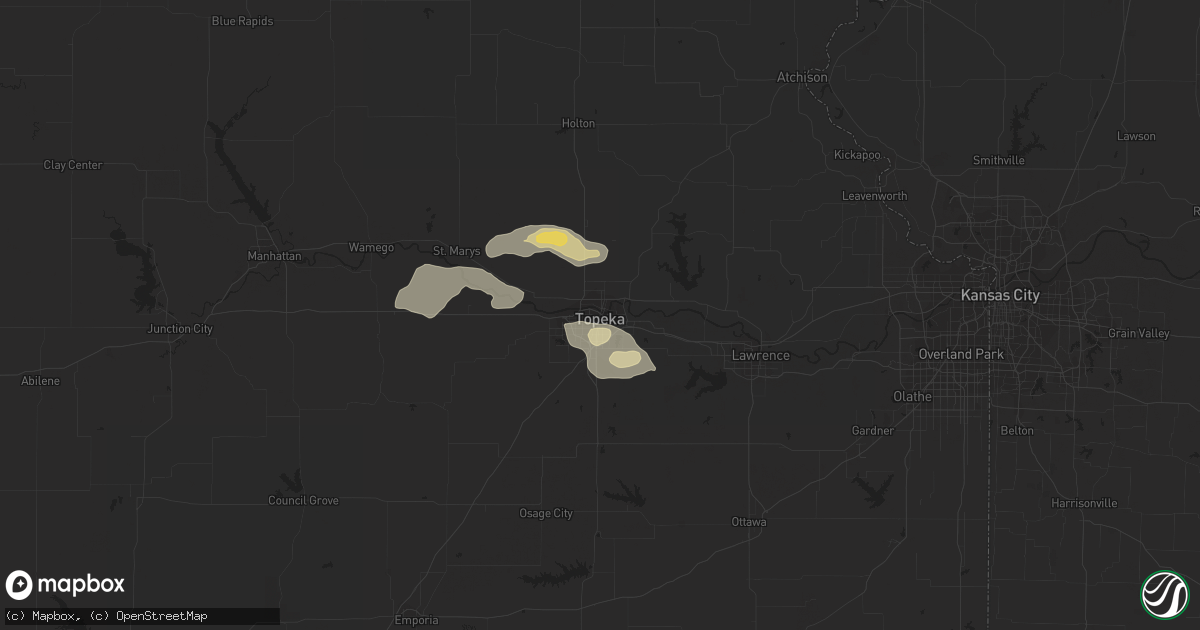 Hail map in Topeka, KS on September 2, 2014