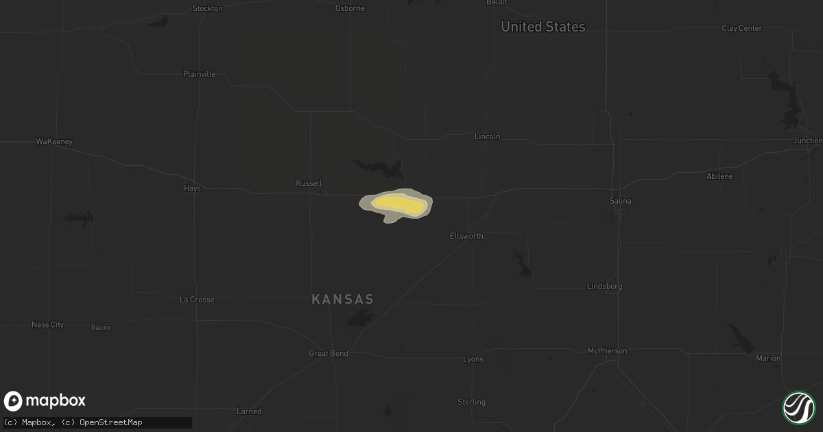 Hail map in Wilson, KS on September 2, 2014