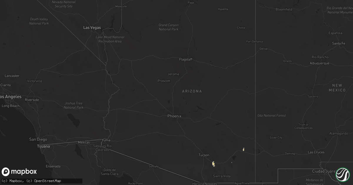 Hail map in Arizona on September 2, 2015