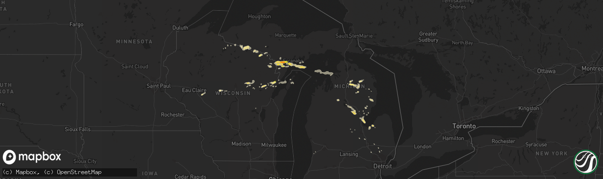 Hail map in Michigan on September 2, 2015