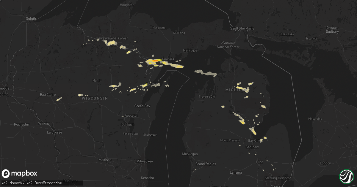 Hail map in Michigan on September 2, 2015