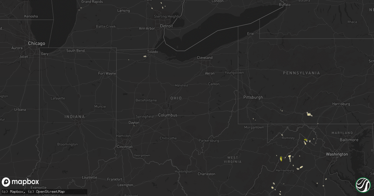 Hail map in Ohio on September 2, 2015