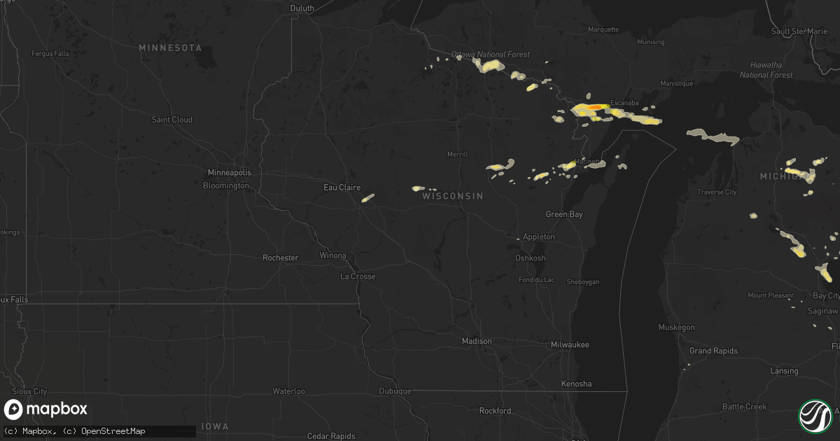 Hail map in Wisconsin on September 2, 2015