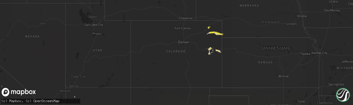 Hail map in Colorado on September 2, 2016