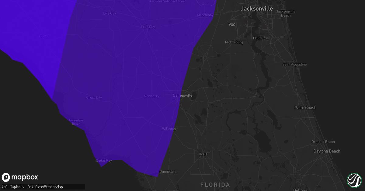 Hail map in Gainesville, FL on September 2, 2016