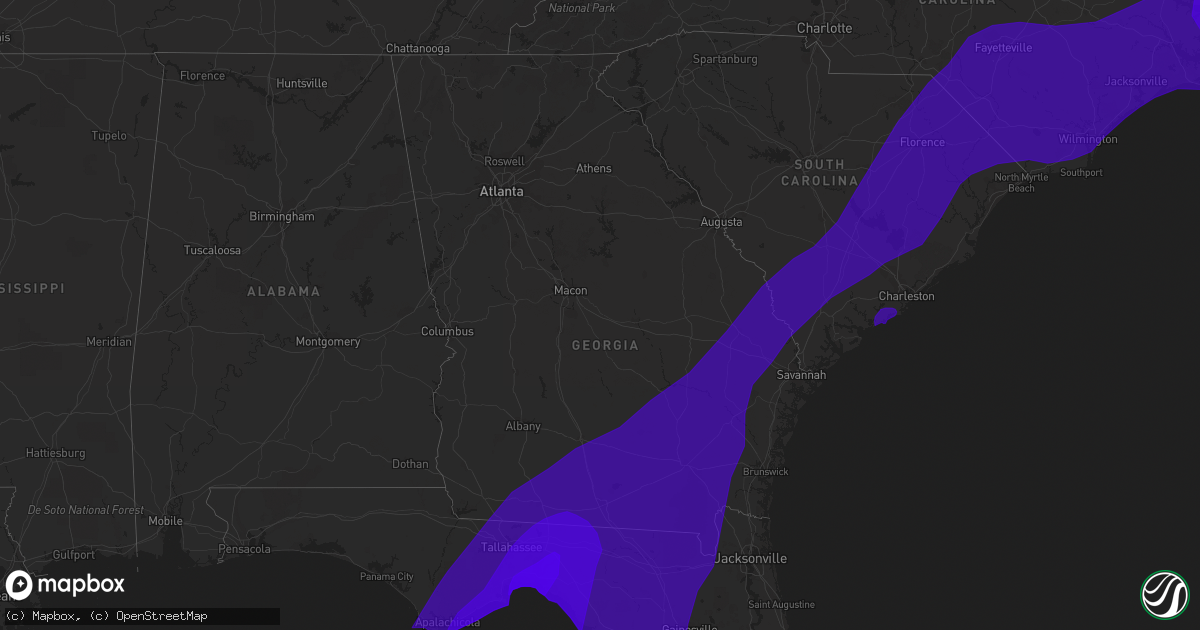 Hail map in Georgia on September 2, 2016