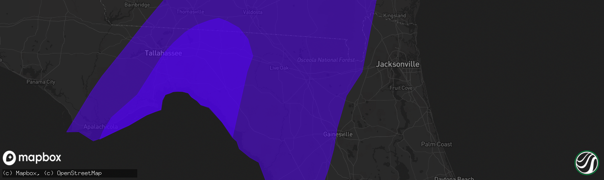 Hail map in Lake City, FL on September 2, 2016