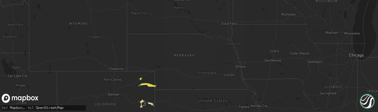 Hail map in Nebraska on September 2, 2016