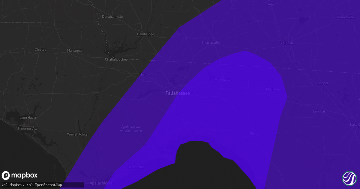Hail map in Tallahassee, FL on September 2, 2016
