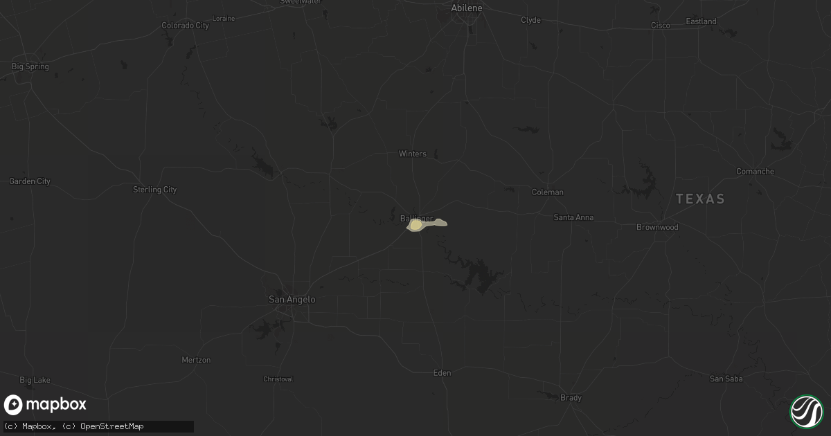 Hail map in Ballinger, TX on September 2, 2017