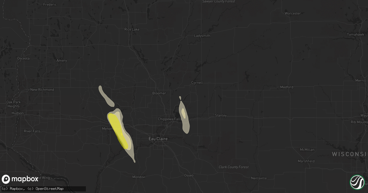 Hail map in Jim Falls, WI on September 2, 2017