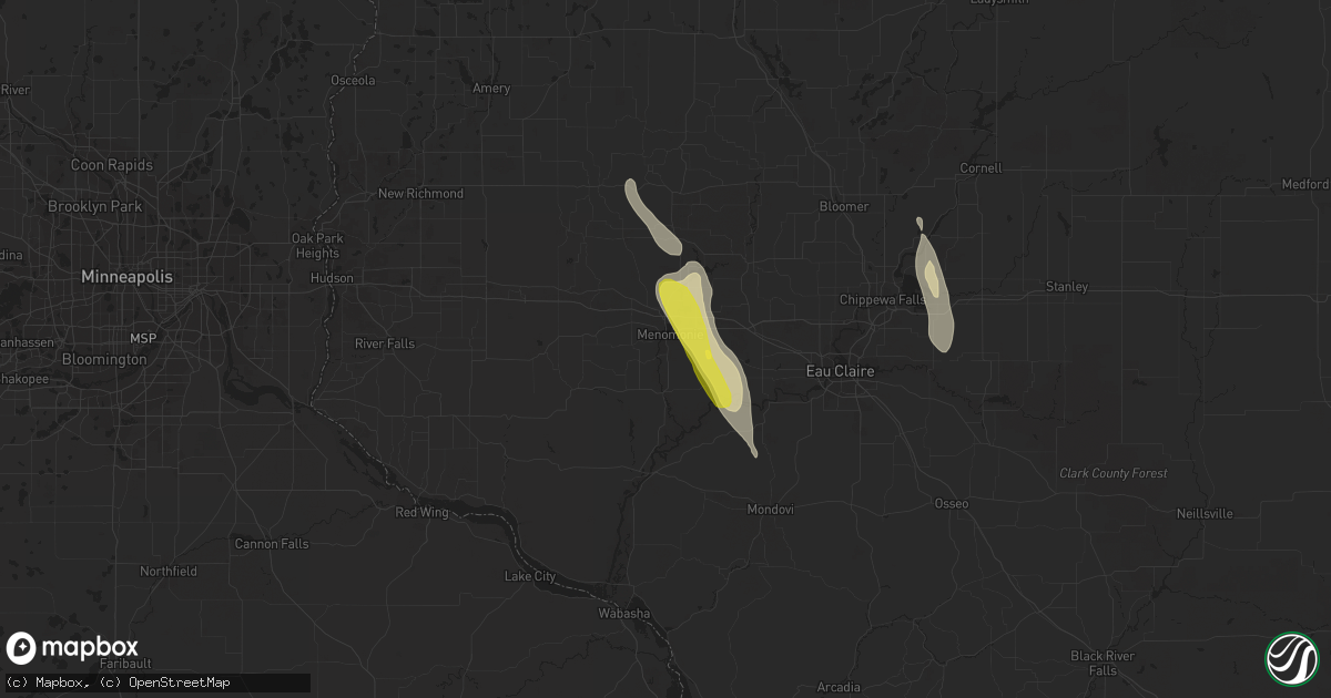Hail map in Menomonie, WI on September 2, 2017