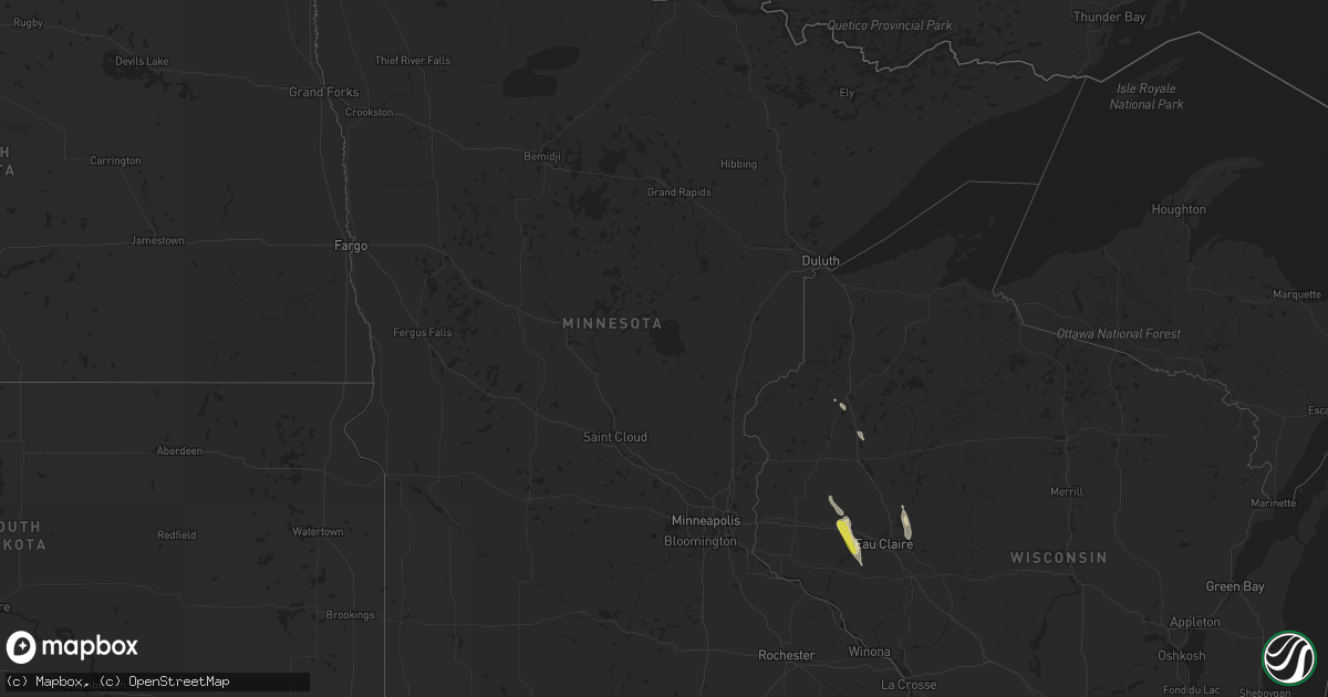 Hail map in Minnesota on September 2, 2017