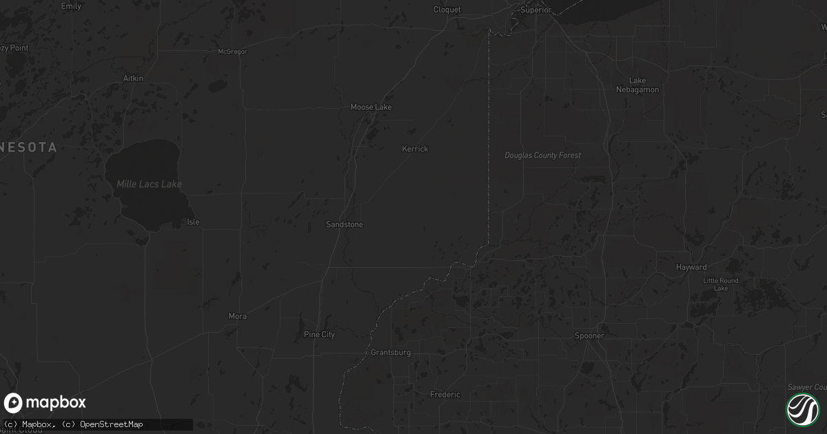 Hail map in Sandstone, MN on September 2, 2017