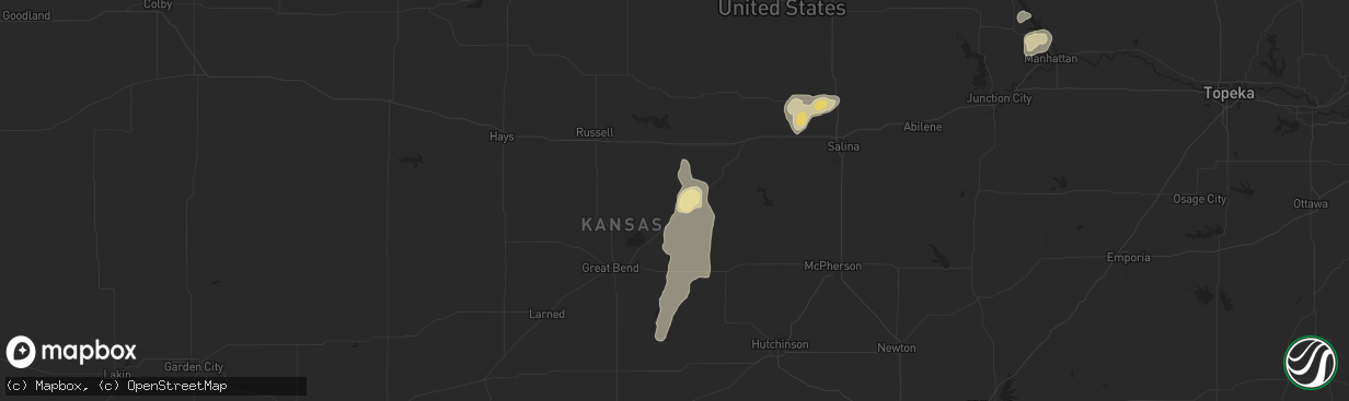 Hail map in Holyrood, KS on September 2, 2018