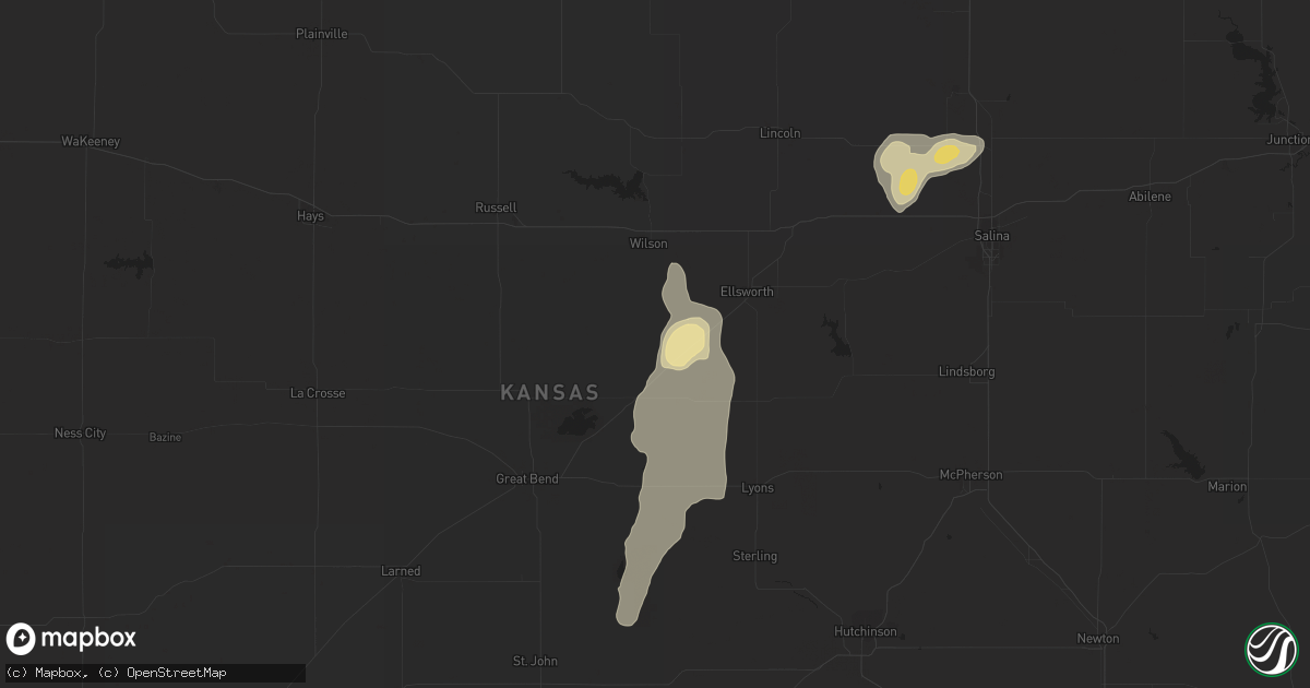 Hail map in Holyrood, KS on September 2, 2018