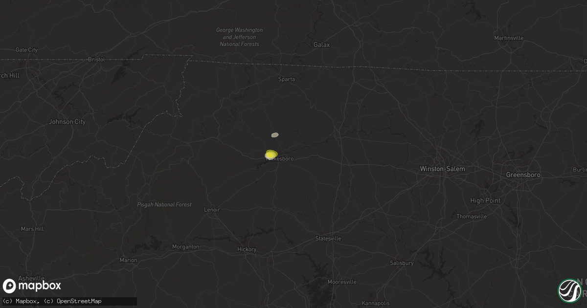 Hail map in North Wilkesboro, NC on September 2, 2018