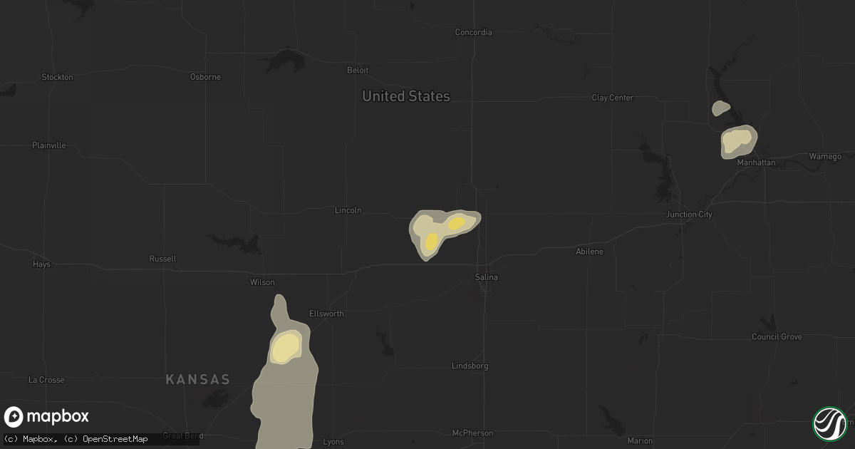 Hail map in Tescott, KS on September 2, 2018