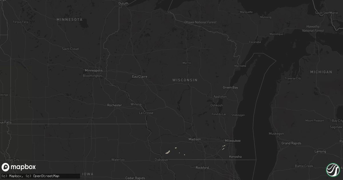 Hail map in Wisconsin on September 2, 2018
