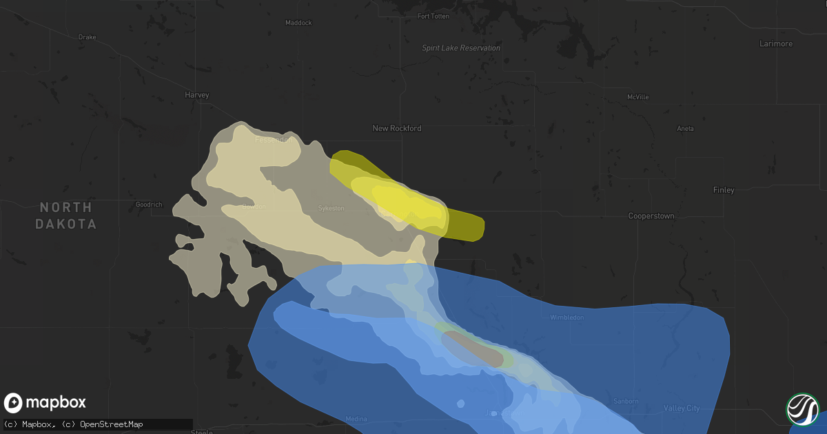 Hail map in Carrington, ND on September 2, 2019
