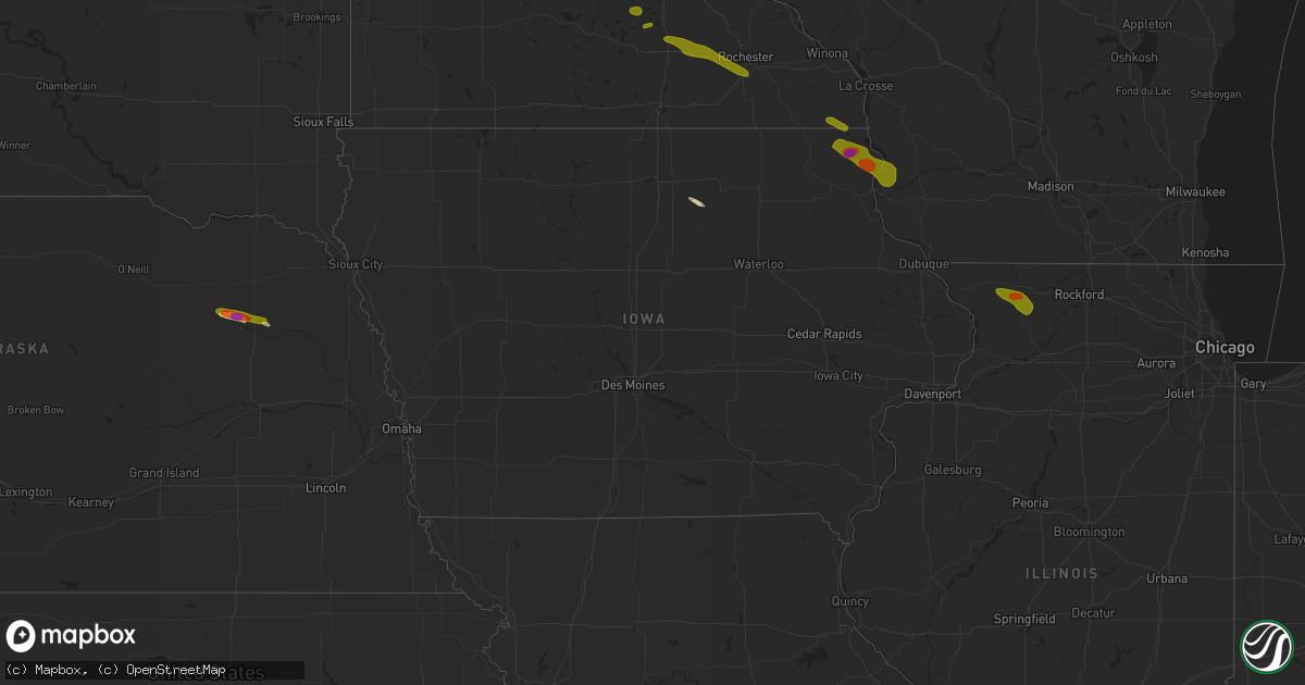 Hail map in Iowa on September 2, 2019