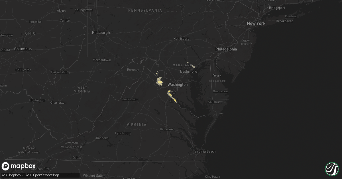 Hail map in Maryland on September 2, 2019