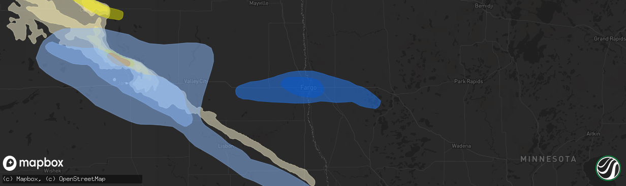 Hail map in Moorhead, MN on September 2, 2019