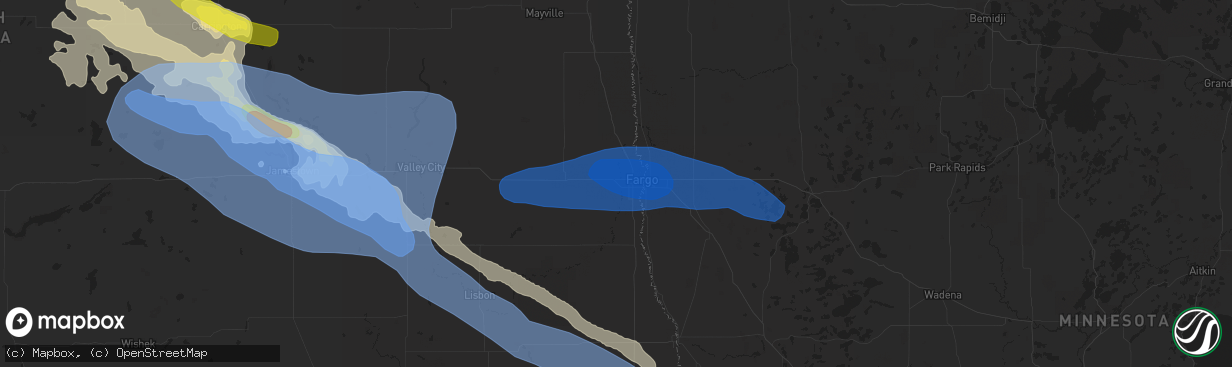 Hail map in West Fargo, ND on September 2, 2019