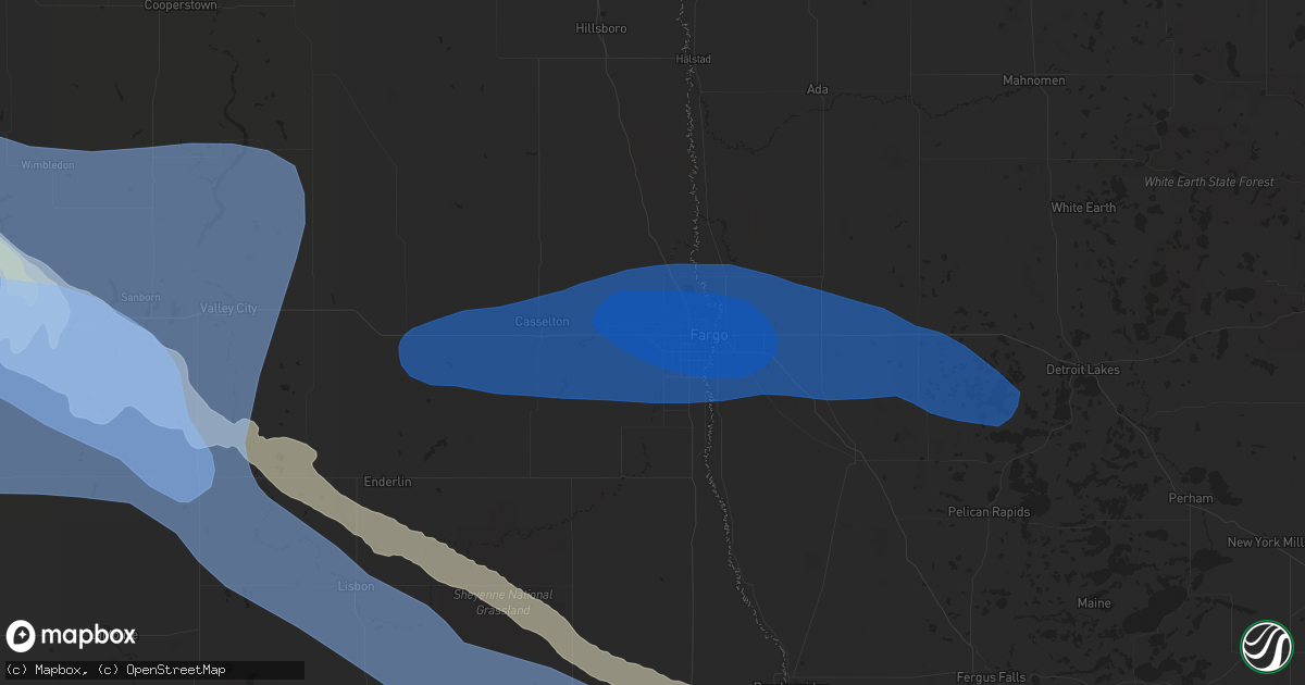 Hail map in West Fargo, ND on September 2, 2019
