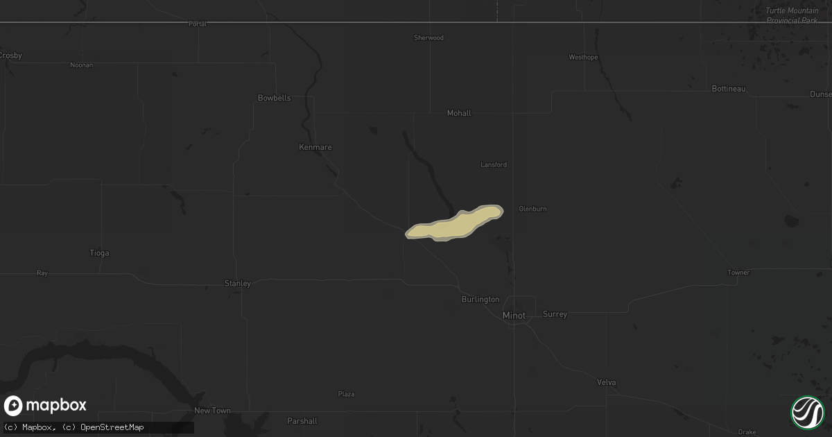 Hail map in Carpio, ND on September 2, 2021